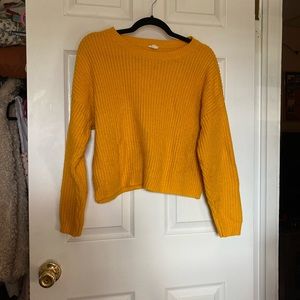 Yellow Garage Cropped Sweater